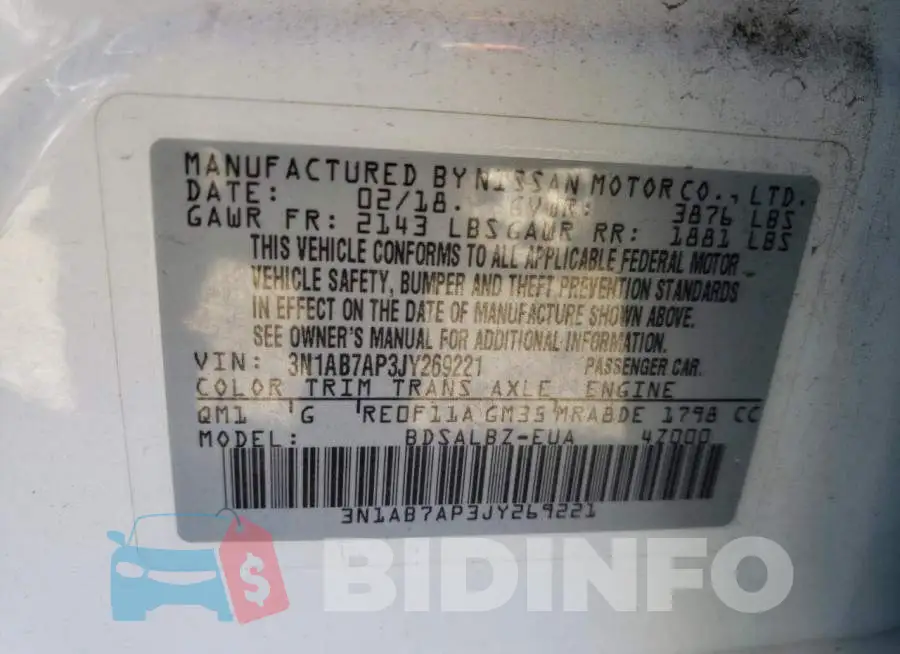 3N1AB7AP3JY269221 Photo# 13