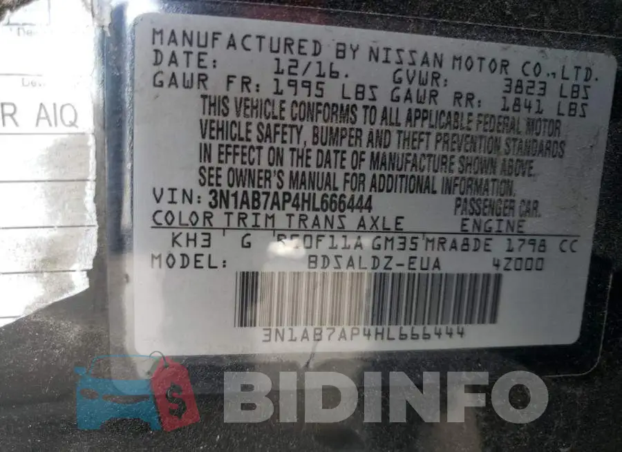 3N1AB7AP4HL666444 Photo# 13