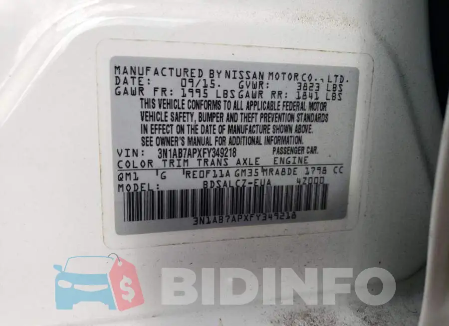 3N1AB7APXFY349218 Photo# 12