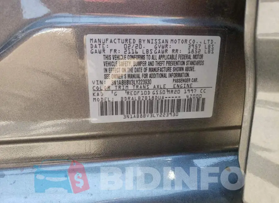 3N1AB8BV3LY223930 Photo# 12