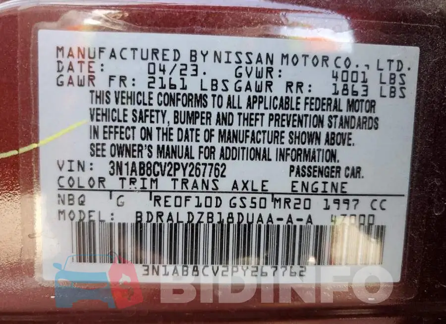 3N1AB8CV2PY267762 Photo# 12