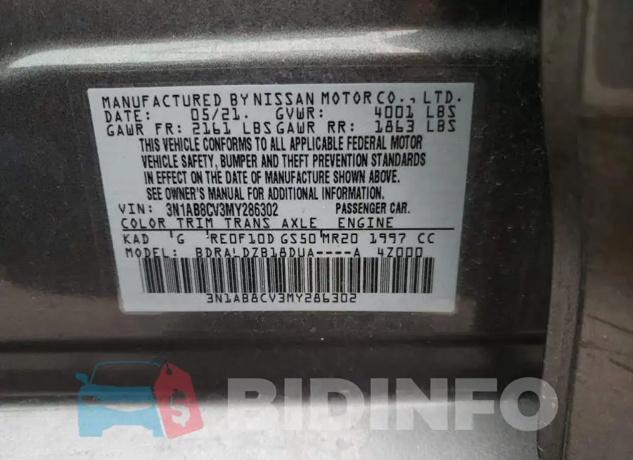 3N1AB8CV3MY286302 Photo# 12