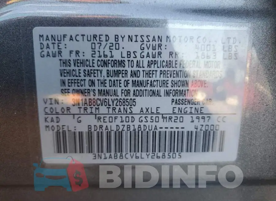 3N1AB8CV6LY268505 Photo# 13