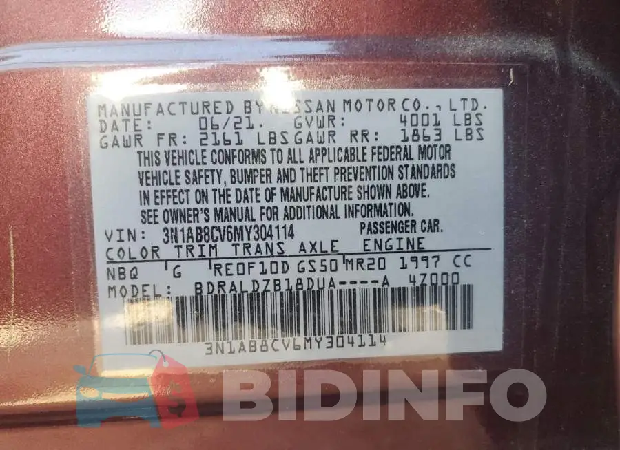 3N1AB8CV6MY304114 Photo# 12