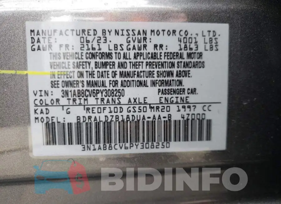 3N1AB8CV6PY308250 Photo# 12