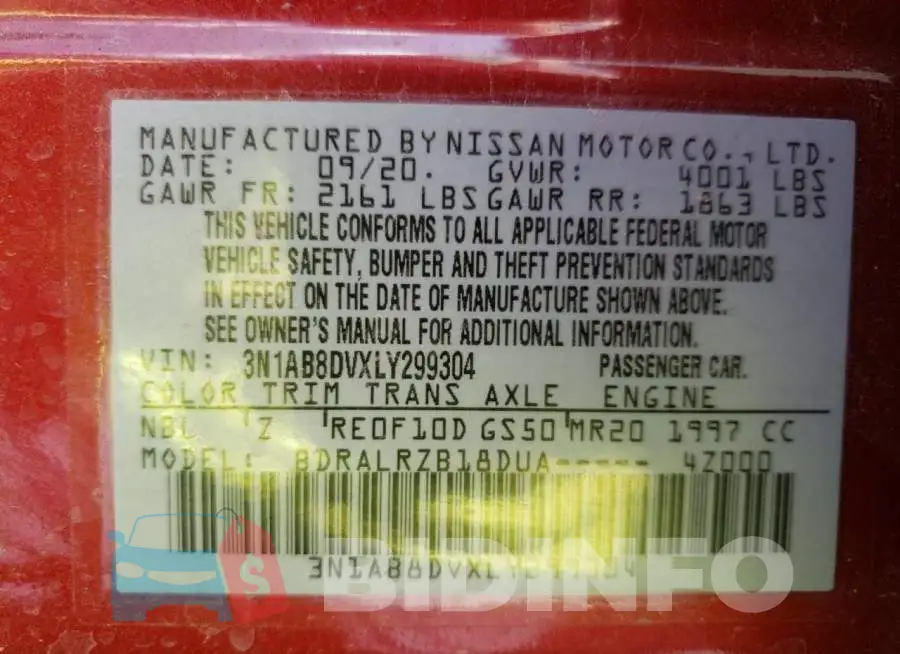 3N1AB8DVXLY299304 Photo# 12