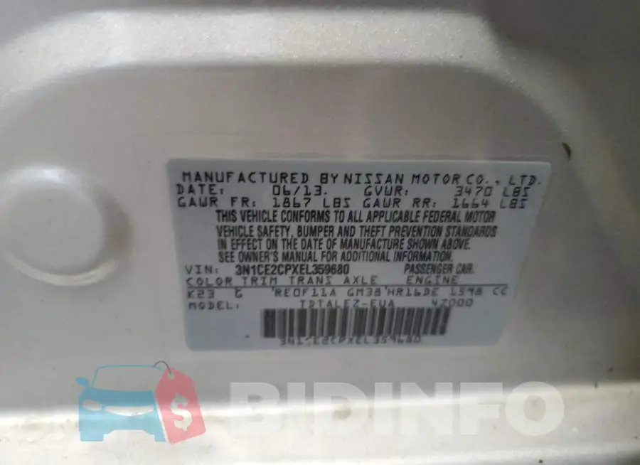 3N1CE2CPXEL359680 Photo# 13