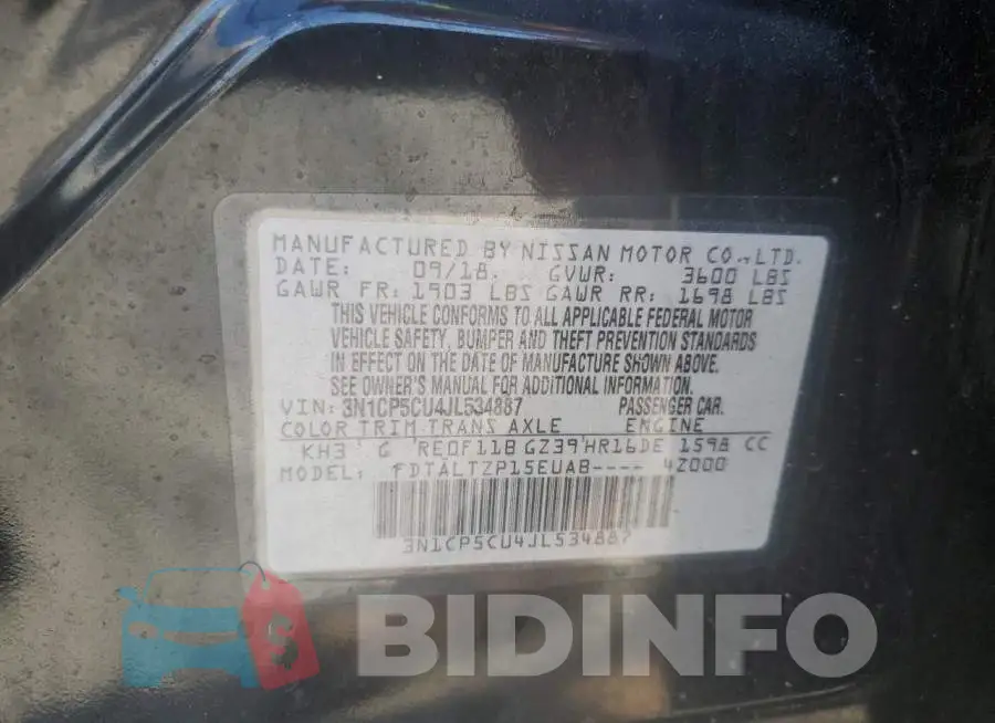 3N1CP5CU4JL534887 Photo# 12
