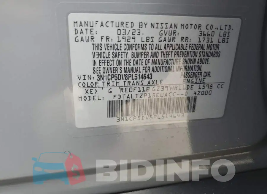 3N1CP5DV8PL514643 Photo# 13