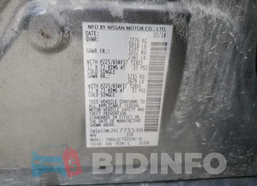 5N1AT2ML2FC775530 Photo# 13