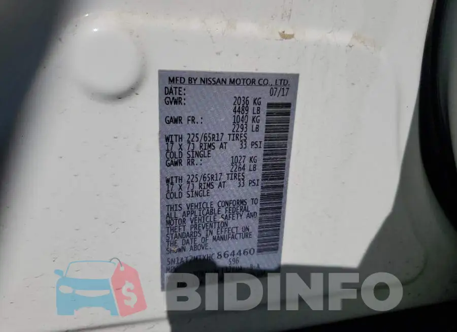 5N1AT2MTXHC864460 Photo# 12