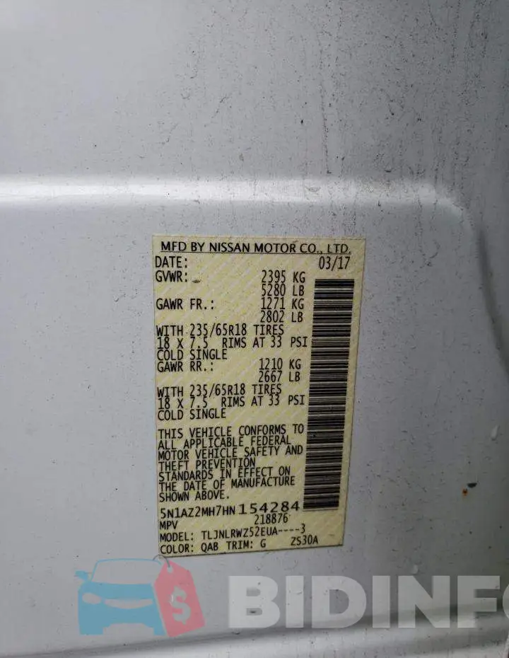 5N1AZ2MH7HN154284 Photo# 12