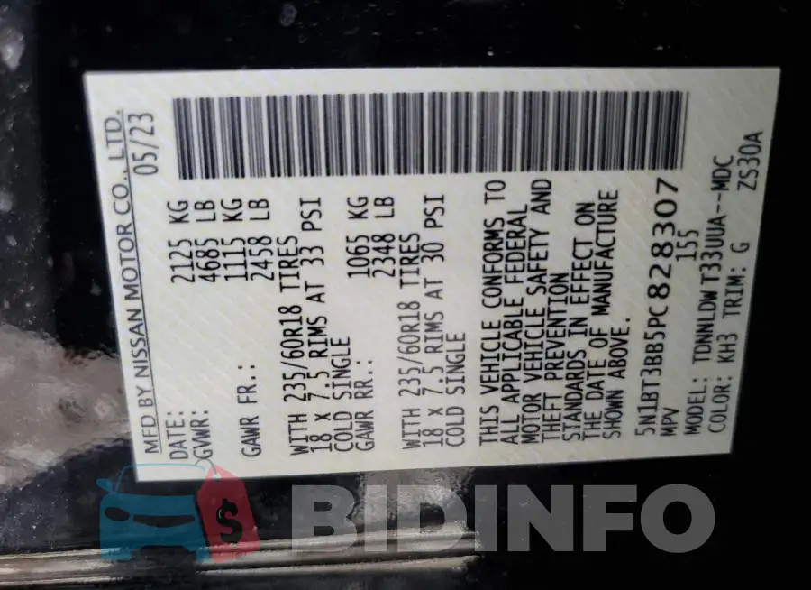 5N1BT3BB5PC828307 Photo# 13