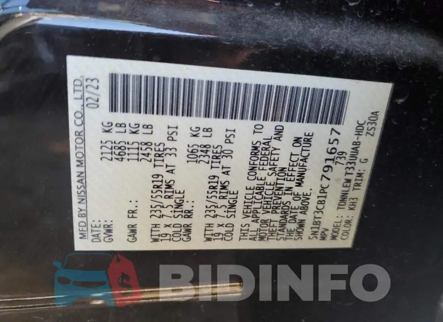 5N1BT3CB1PC791657 Photo# 14