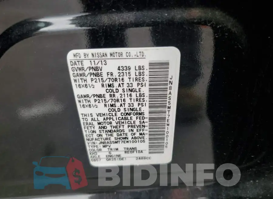 JN8AS5MT7EW100105 Photo# 12
