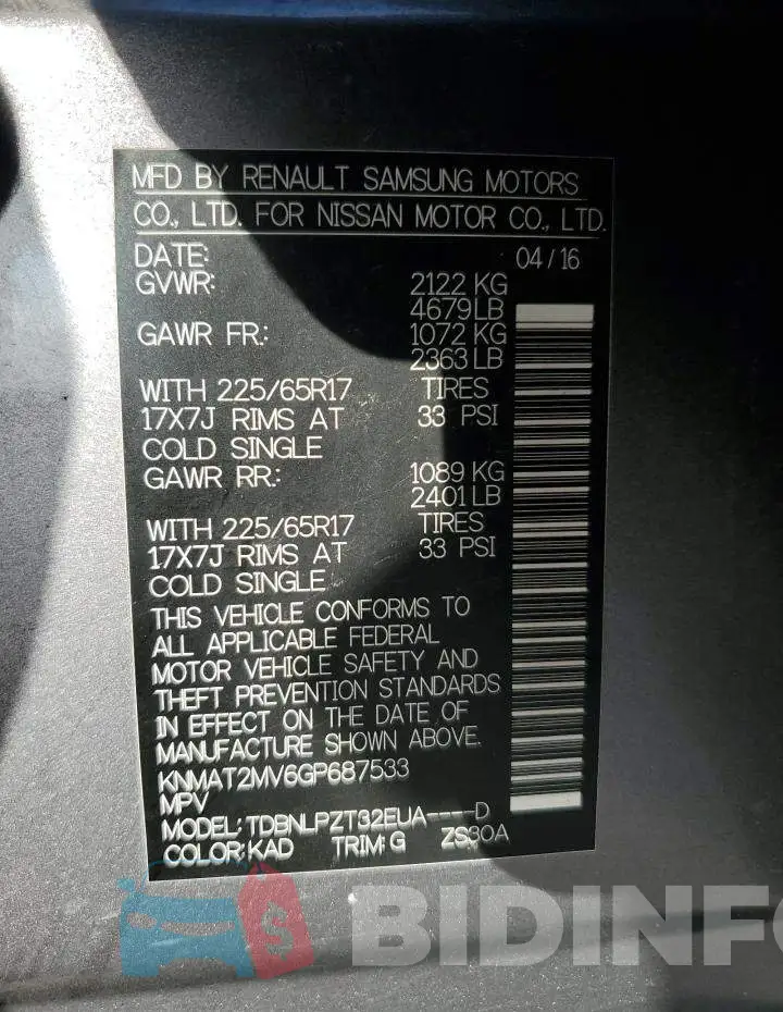 KNMAT2MV6GP687533 Photo# 13
