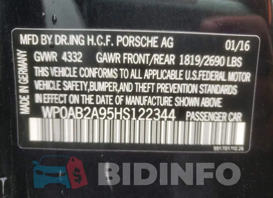 WP0AB2A95HS122344 Photo# 13