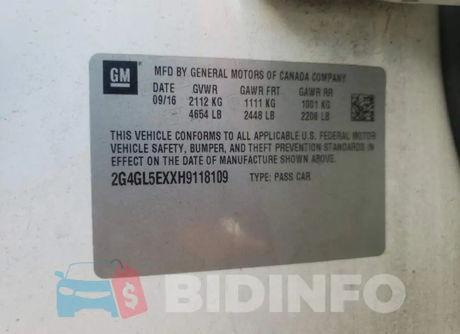2G4GL5EXXH9118109 Photo# 12