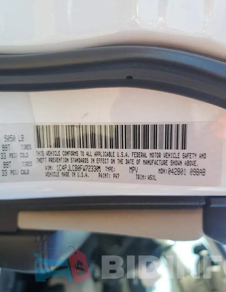 1C4PJLCB0FW723301 Photo# 12