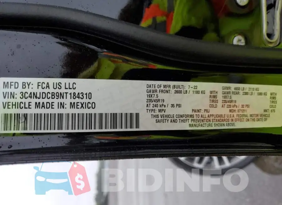 3C4NJDCB9NT184310 Photo# 14