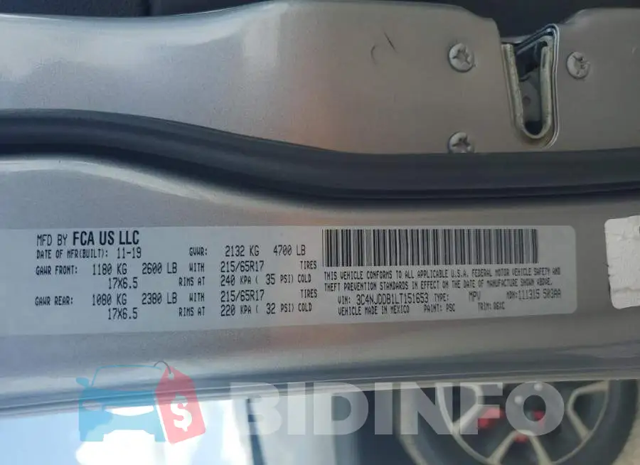 3C4NJDDB1LT151653 Photo# 12