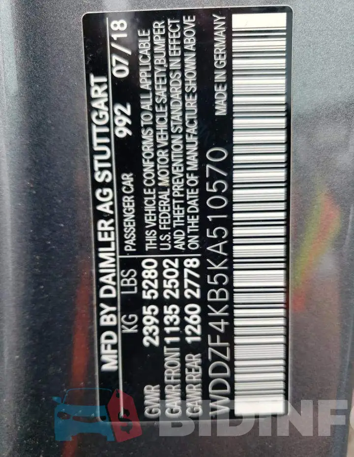 WDDZF4KB5KA510570 Photo# 12