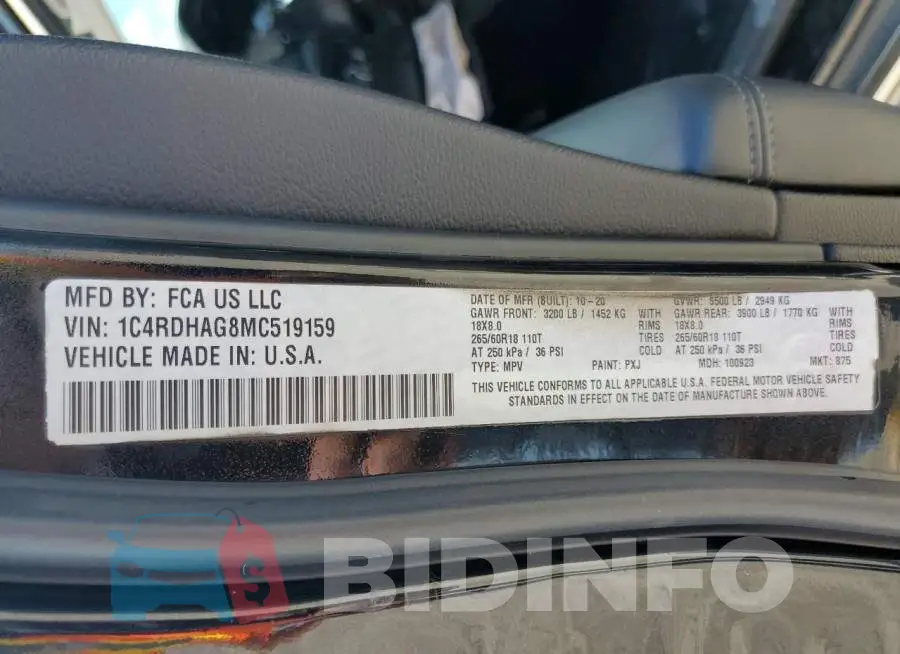 1C4RDHAG8MC519159 Photo# 13