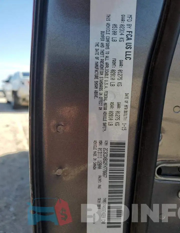 2C3CDXBG2FH778667 Photo# 12