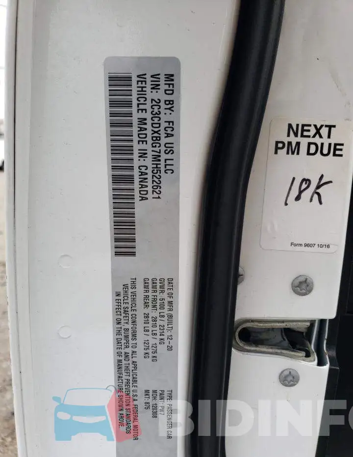 2C3CDXBG7MH522621 Photo# 12