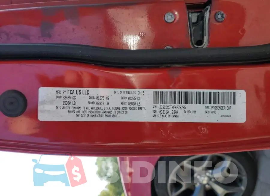2C3CDXCTXFH778735 Photo# 12
