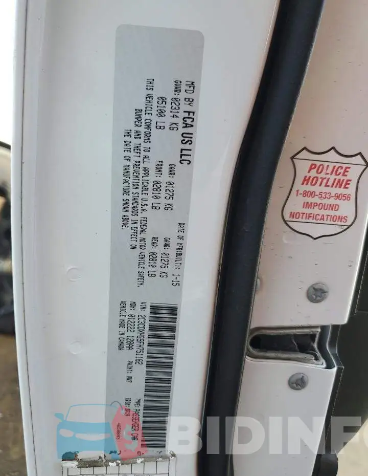 2C3CDXHG9FH751182 Photo# 13
