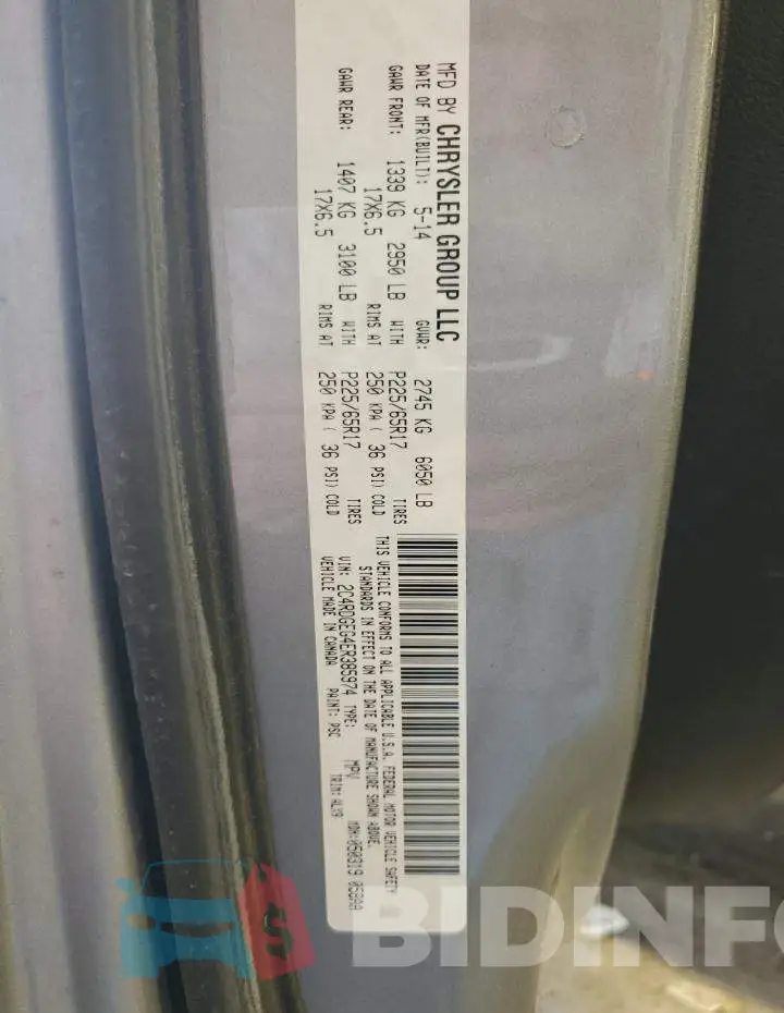 2C4RDGEG4ER385974 Photo# 14