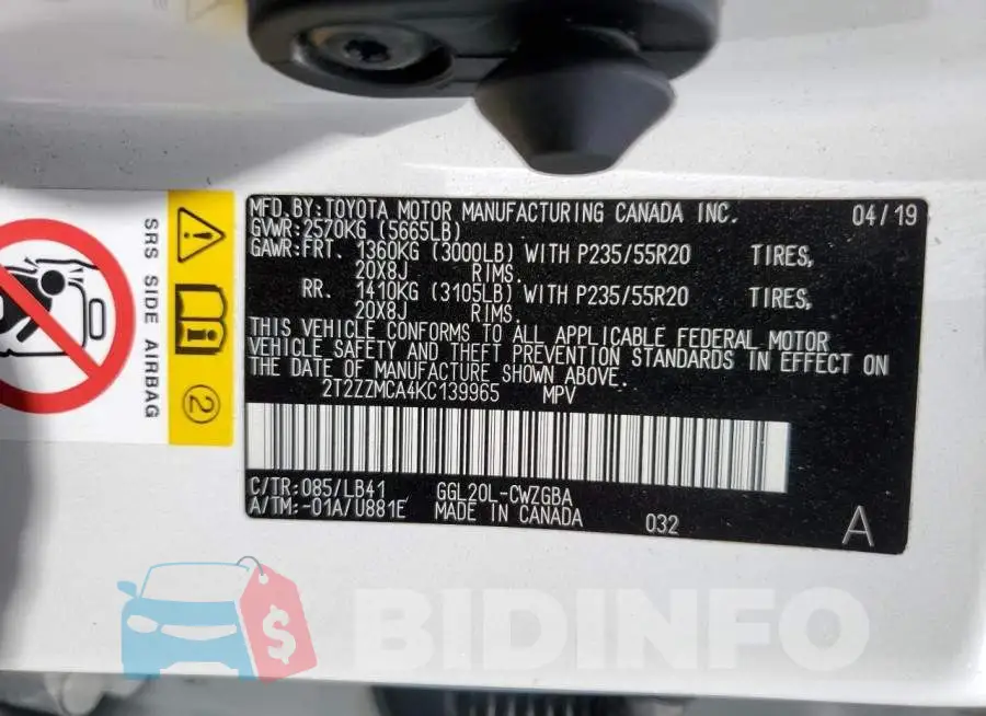 2T2ZZMCA4KC139965 Photo# 12