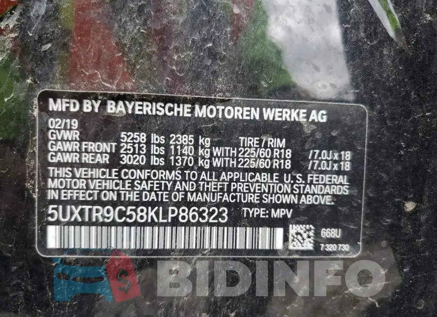 5UXTR9C58KLP86323 Photo# 13