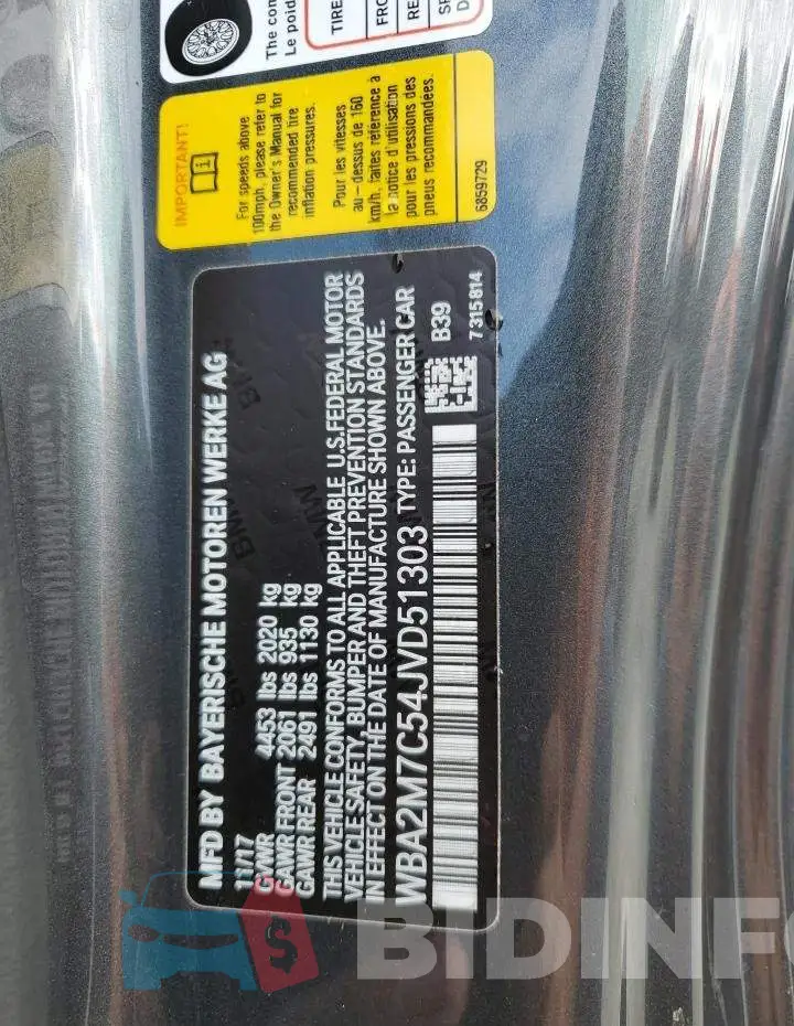 WBA2M7C54JVD51303 Photo# 12