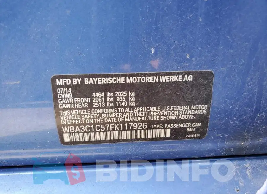 WBA3C1C57FK117926 Photo# 12