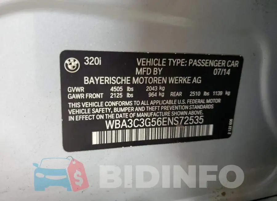 WBA3C3G56ENS72535 Photo# 12