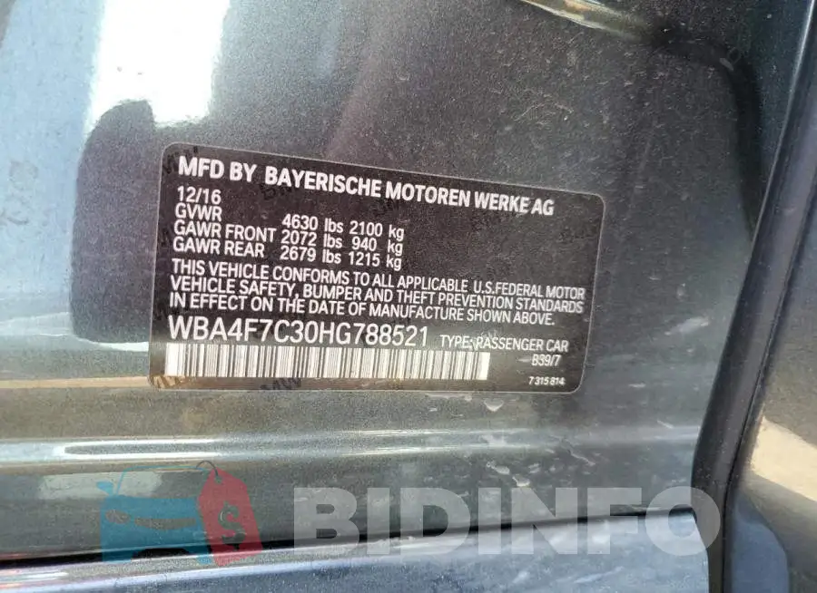 WBA4F7C30HG788521 Photo# 12