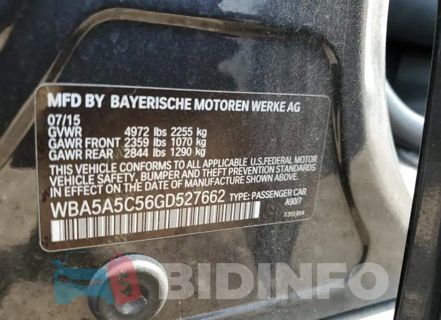 WBA5A5C56GD527662 Photo# 12