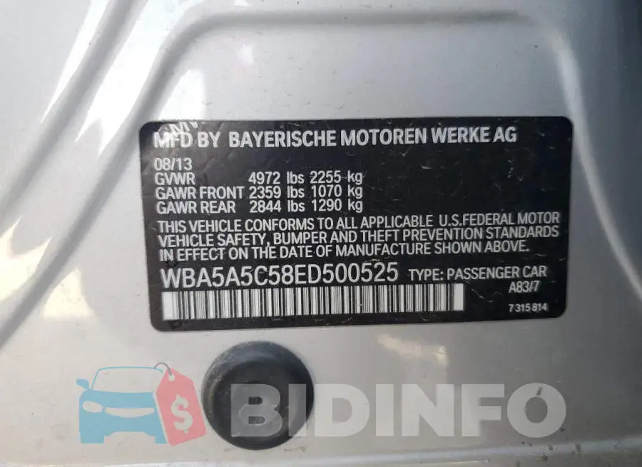 WBA5A5C58ED500525 Photo# 12