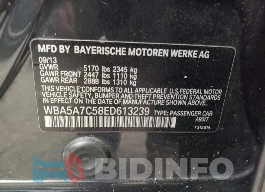 WBA5A7C58ED613239 Photo# 12