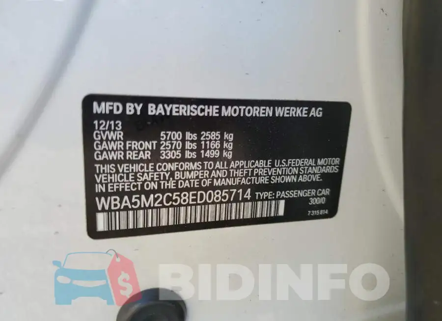 WBA5M2C58ED085714 Photo# 12
