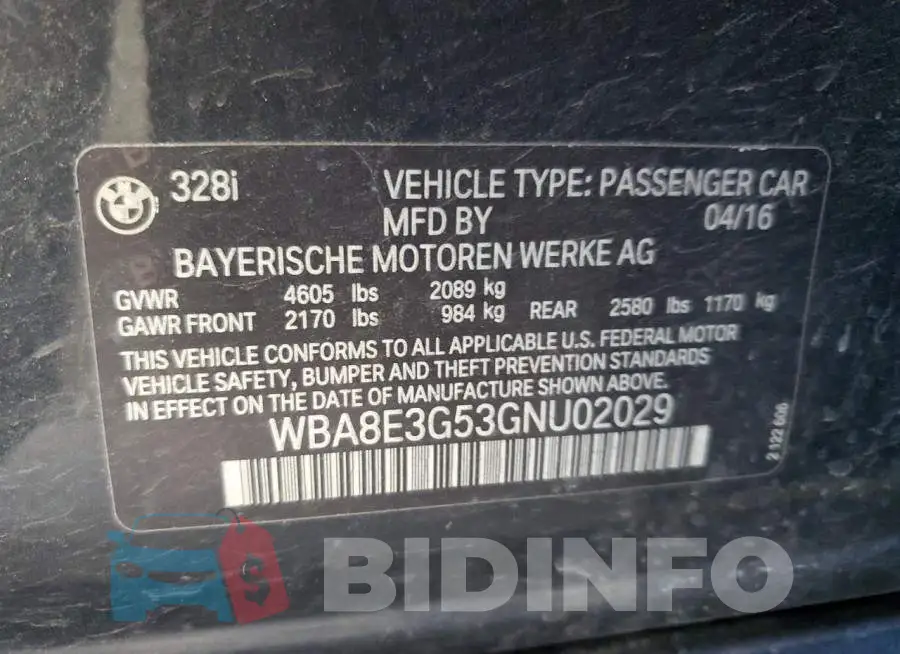 WBA8E3G53GNU02029 Photo# 12