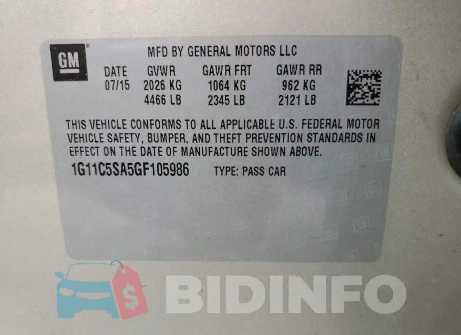 1G11C5SA5GF105986 Photo# 12
