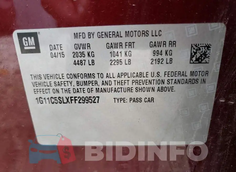 1G11C5SLXFF299527 Photo# 12