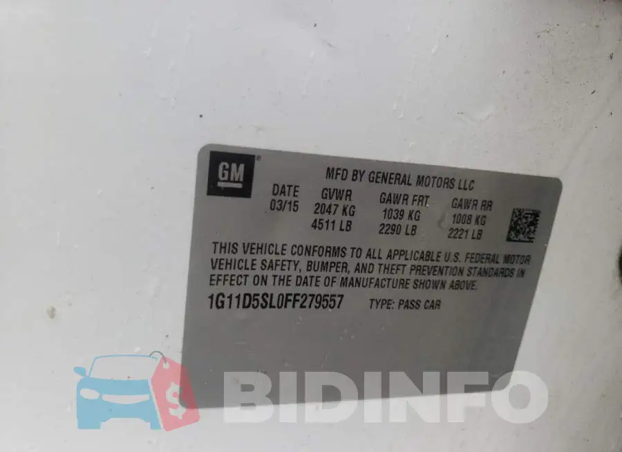 1G11D5SL0FF279557 Photo# 12