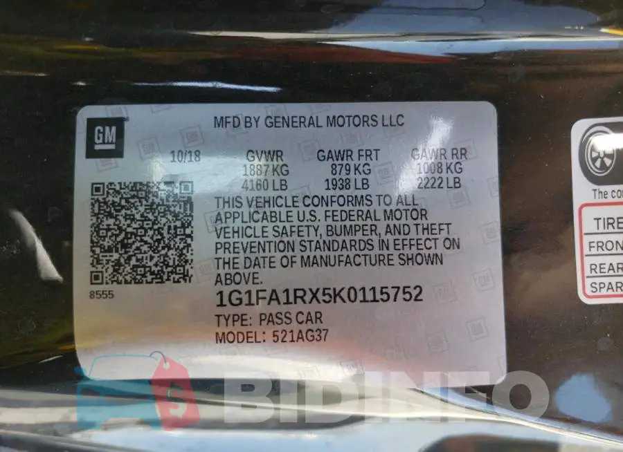 1G1FA1RX5K0115752 Photo# 13