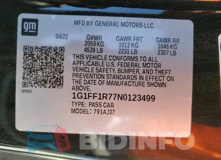1G1FF1R77N0123499 Photo# 12