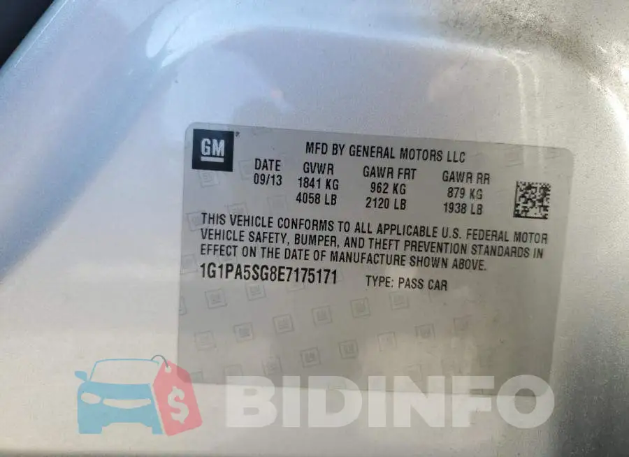 1G1PA5SG8E7175171 Photo# 13
