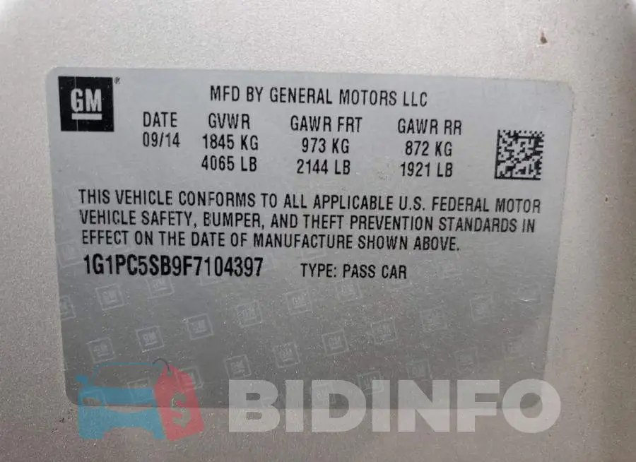 1G1PC5SB9F7104397 Photo# 12